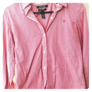 Ralph Lauren red striped blouse